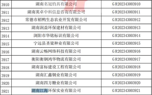 2023年湖南江海，“高新技術(shù)企業(yè)”復(fù)審順利通過！